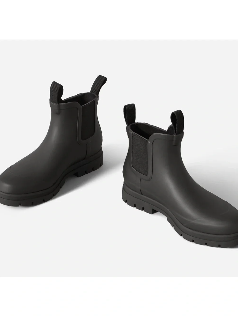 Everlane Black Chelsea Rain Boots Size 10 Waterproof Lug Sole Minimalist NWOB - Picture 3 of 9